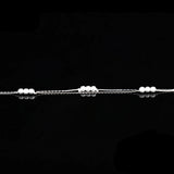 925 Silver Frosted Bead Bracelets Double Layer Chain Bracelet Women Gift