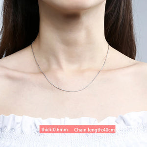 925 Silver Rose Necklace Collarbone Chain Women Charm Jewelry