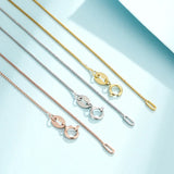 925 Silver Rose Necklace Collarbone Chain Women Charm Jewelry