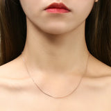 925 Silver Rose Necklace Collarbone Chain Women Charm Jewelry