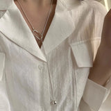 925 Silver Square Geometric Snake Chain Necklace for Women