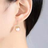 925 Sterling Silver White Pearl Stud Earrings Wedding Gift