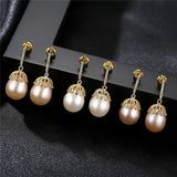 925 Sterling Silver White Pearl Stud Earrings Wedding Gift