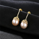 925 Sterling Silver White Pearl Stud Earrings Wedding Gift