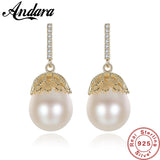 925 Sterling Silver White Pearl Stud Earrings Wedding Gift