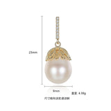 925 Sterling Silver White Pearl Stud Earrings Wedding Gift