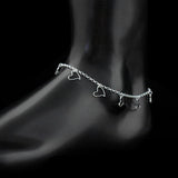 925 Silver Love Heart Pendant Anklet Beach Bracelet Foot Chain Women Jewelry