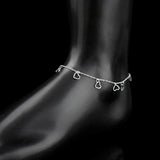 925 Silver Love Heart Pendant Anklet Beach Bracelet Foot Chain Women Jewelry