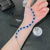 925 Silver Bright Sapphire Bracelet for Women Fine Jewelry