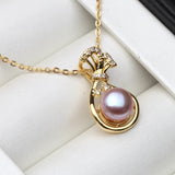 925 Silver Freshwater Pearl Necklace Pendants for Women