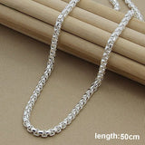 925 Sterling Silver Necklace 3mm Box Chain Round Necklace
