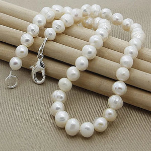 925 Silver Freshwater Pearl Necklace Women Jewelry
