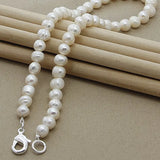 925 Silver Freshwater Pearl Necklace Women Jewelry