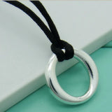 925 Sterling Silver O Word Pendant Necklace Ladies Temperament Jewelry