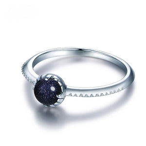 925 Silver Sandstone Ring Bezel Setting Fine Jewelry