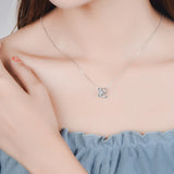 925 Silver Crown CZ Pendant Necklace Rhinestone Charm Women Jewelry Gift