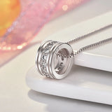 925 Silver Zircon Pendants Necklaces Rhinestone Choker Jewelry Gift