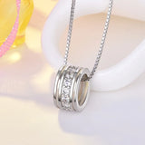 925 Silver Zircon Pendants Necklaces Rhinestone Choker Jewelry Gift