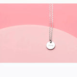 925 Sterling Silver Coin Letter Pendant Necklace Women Jewelry