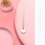 925 Sterling Silver Coin Letter Pendant Necklace Women Jewelry