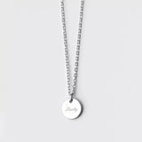 925 Sterling Silver Coin Letter Pendant Necklace Women Jewelry