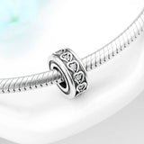 925 Silver Round Silicone Spacer Beads European Charm Bracelet