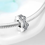 925 Silver Round Silicone Spacer Beads European Charm Bracelet