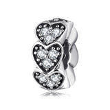 925 Silver Round Silicone Spacer Beads European Charm Bracelet