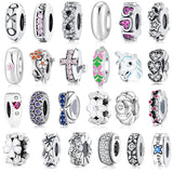 925 Silver Round Silicone Spacer Beads European Charm Bracelet