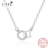 925 Silver Pendant Necklace Rose Rhinestone Chain Women Jewelry