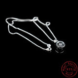 Sterling Silver Zircon Pendant Necklace Rhinestone Clavicle Necklaces Women Gift