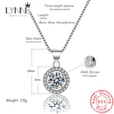 Sterling Silver Zircon Pendant Necklace Rhinestone Clavicle Necklaces Women Gift