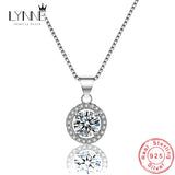 Sterling Silver Zircon Pendant Necklace Rhinestone Clavicle Necklaces Women Gift