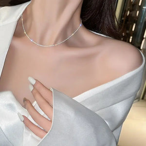 925 Silver Short Necklace Snake Bone Chain Femininity Wedding Jewelry