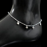 Women's 925 Sterling Silver Heart Pendant Anklet