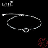 925 Silver Square&Lightning Pendant Beach Anklets Women Jewelry