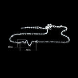 925 Silver Square&Lightning Pendant Beach Anklets Women Jewelry