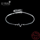 925 Silver Square&Lightning Pendant Beach Anklets Women Jewelry