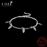 925 Silver Star Pendants Anklet Double Layer Beach Bracelet