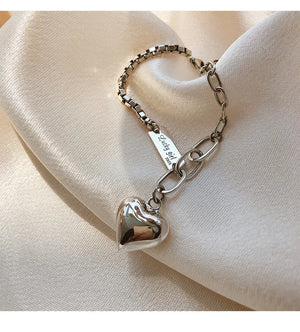 925 Silver Anklet Love Heart Pendant Summer Party Jewelry