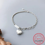925 Silver Anklet Love Heart Pendant Summer Party Jewelry