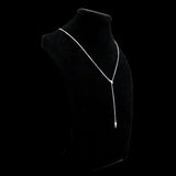 925 Silver Triangle Zircon Adjustable Collarbone Necklace CZ Pendant