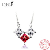 925 Silver Triangle Zircon Pendant Necklace Crystal Jewelry Gift