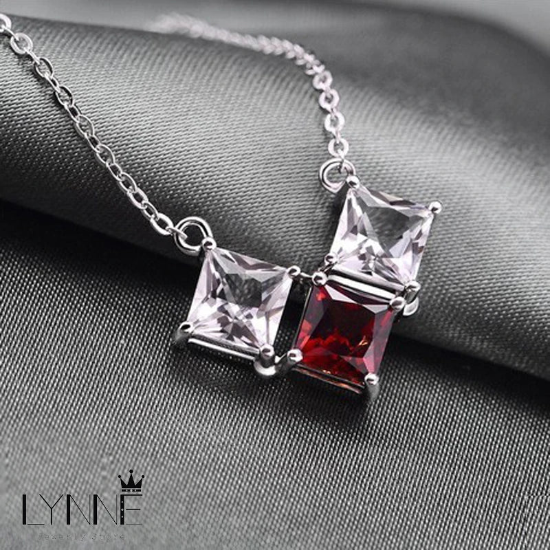 925 Silver Triangle Zircon Pendant Necklace Crystal Jewelry Gift