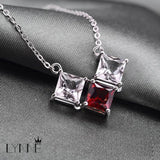 925 Silver Triangle Zircon Pendant Necklace Crystal Jewelry Gift
