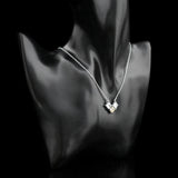 925 Silver Triangle Zircon Pendant Necklace Crystal Jewelry Gift
