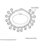 925 Silver Women Bracelet Wedding Party Jewelry Gift Round Ball Chain