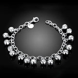 925 Silver Women Bracelet Wedding Party Jewelry Gift Round Ball Chain