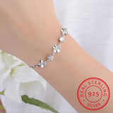 925 Silver Crystal Clover Anklets Women Bracelets Party Bijoux