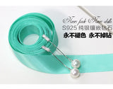 925 Silver Zircon Long Tassel Ear Line Stud Earrings